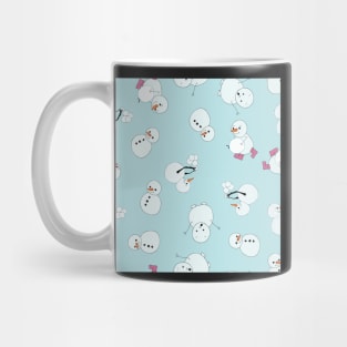 Cute Snowmen playing with snowballs Mug